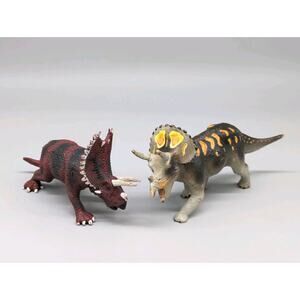 The Carnegie Safari Vintage 1999 Triceratops Dinosaur + Unbranded Triceratops
